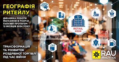 Географія ритейлу за 2024 рік: в яких регіонах та як представлені гравці основних галузей торгівлі України