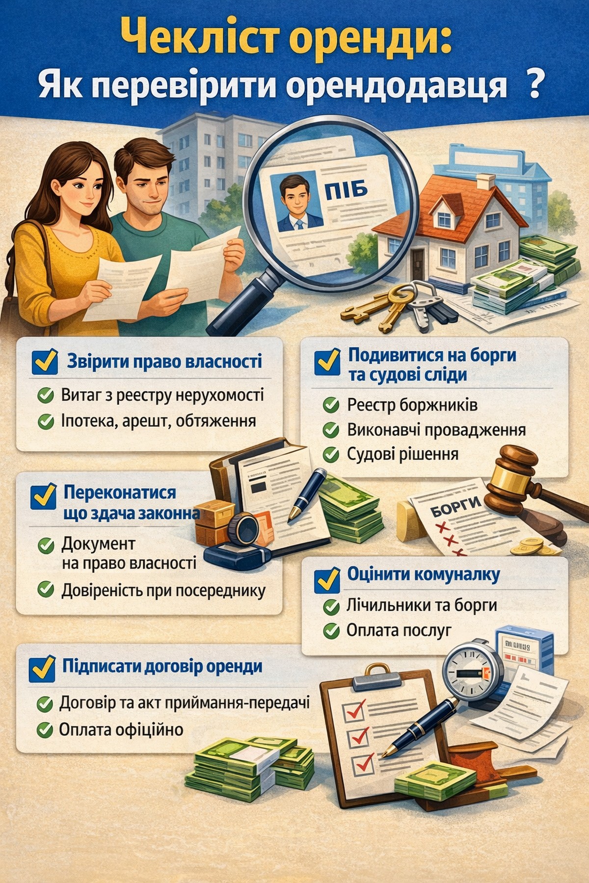 Чекліст оренди: як перевірити орендодавця